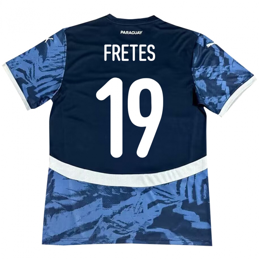 Herren Paraguay Alexis Fretes #19 Blau Auswärtstrikot Trikot 24-26 T-Shirt Schweiz