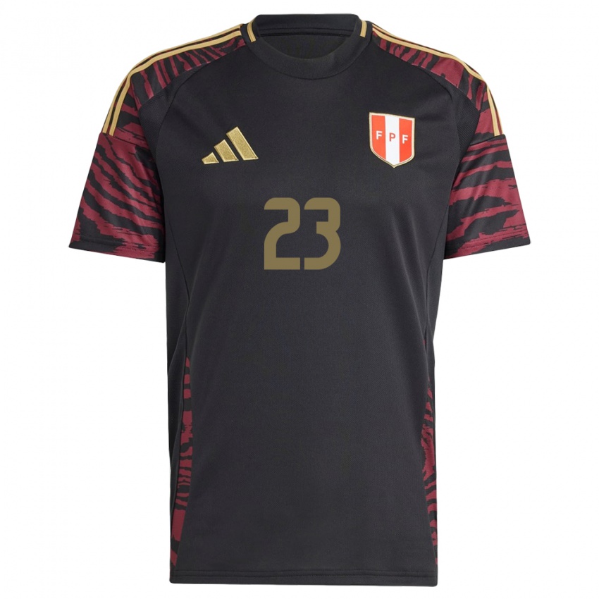 Herren Peru Julia Mamani #23 Schwarz Auswärtstrikot Trikot 24-26 T-Shirt Schweiz