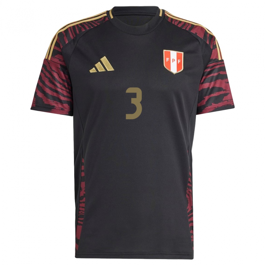 Herren Peru María Alejandra Espejo #3 Schwarz Auswärtstrikot Trikot 24-26 T-Shirt Schweiz