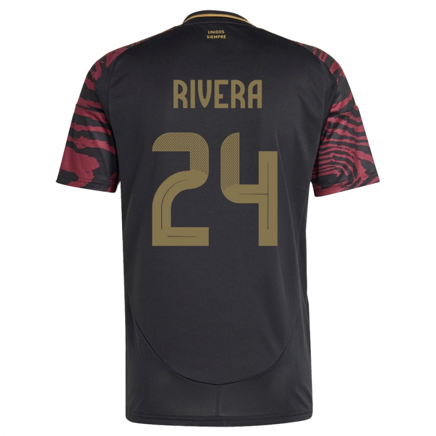 Herren Peru José Rivera #24 Schwarz Auswärtstrikot Trikot 24-26 T-Shirt Schweiz