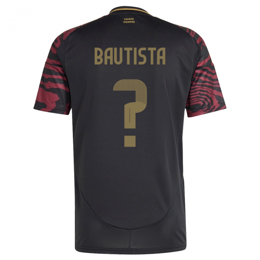 Herren Peru César Bautista #0 Schwarz Auswärtstrikot Trikot 24-26 T-Shirt Schweiz