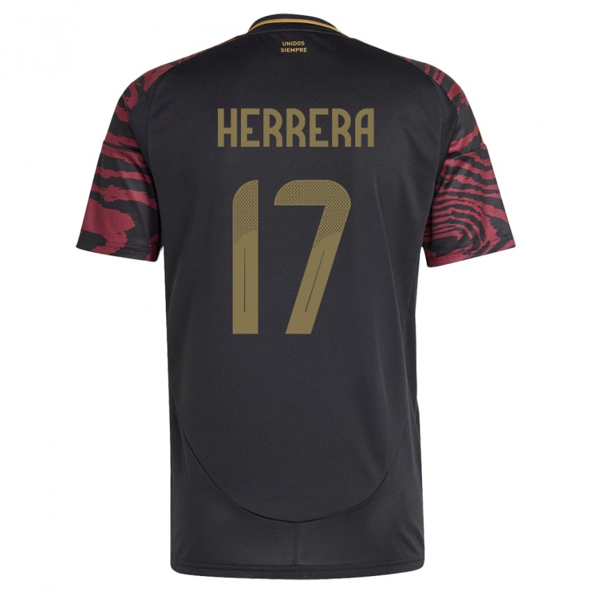 Herren Peru Fabiola Herrera #17 Schwarz Auswärtstrikot Trikot 24-26 T-Shirt Schweiz