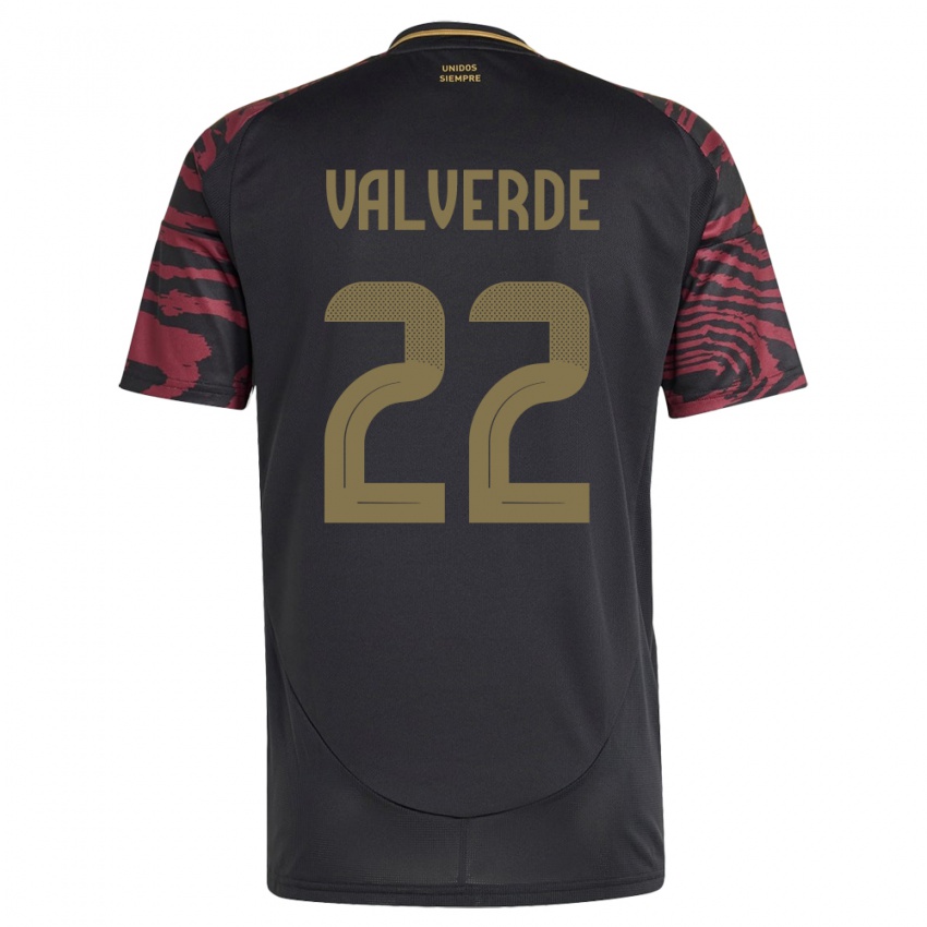 Herren Peru Malena Valverde #22 Schwarz Auswärtstrikot Trikot 24-26 T-Shirt Schweiz