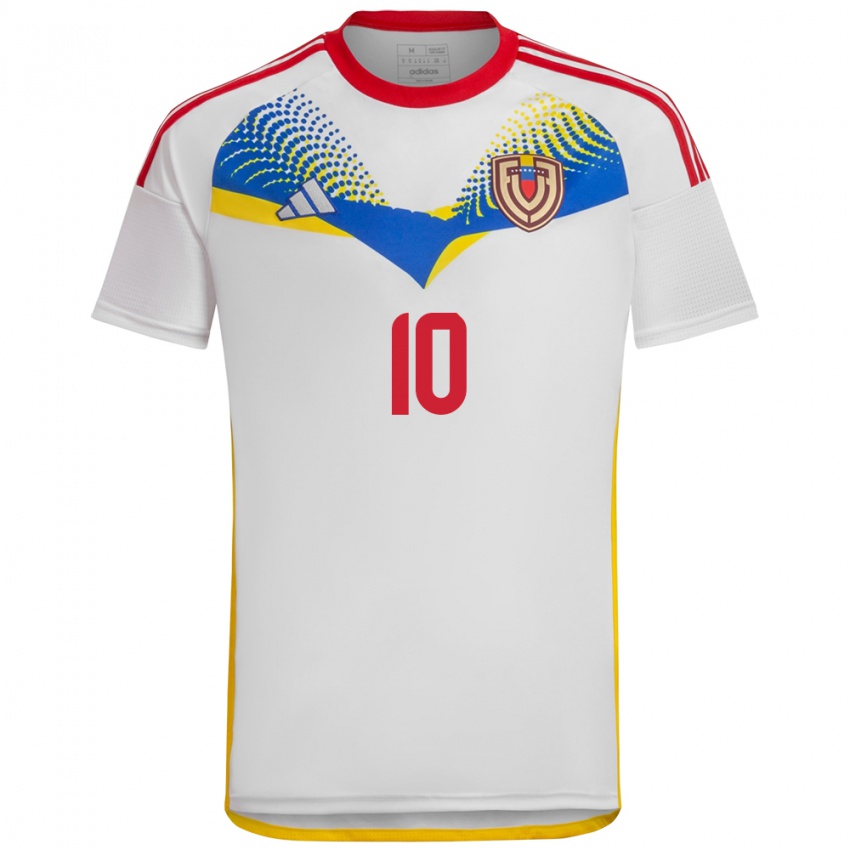 Herren Venezuela Enyerliannys Higuera #10 Weiß Auswärtstrikot Trikot 24-26 T-Shirt Schweiz