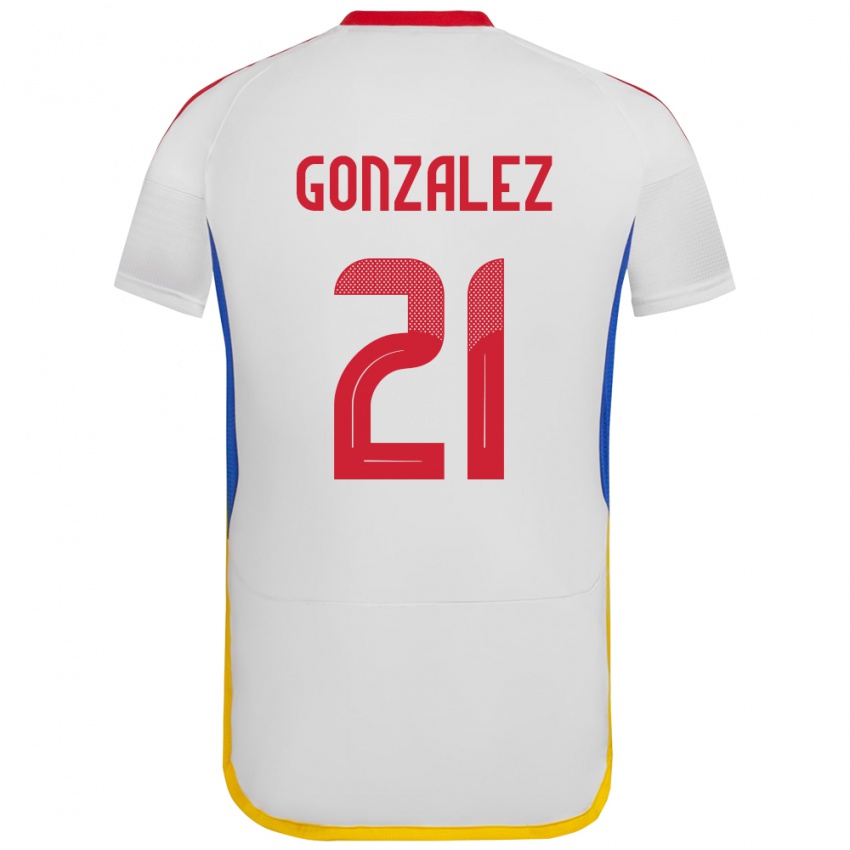 Herren Venezuela Alexander González #21 Weiß Auswärtstrikot Trikot 24-26 T-Shirt Schweiz