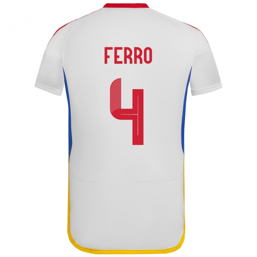 Herren Venezuela Andrés Ferro #4 Weiß Auswärtstrikot Trikot 24-26 T-Shirt Schweiz