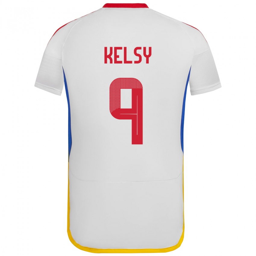 Herren Venezuela Kevin Kelsy #9 Weiß Auswärtstrikot Trikot 24-26 T-Shirt Schweiz