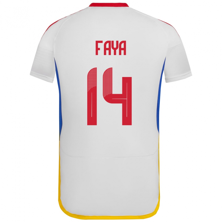 Herren Venezuela Carlos Faya #14 Weiß Auswärtstrikot Trikot 24-26 T-Shirt Schweiz