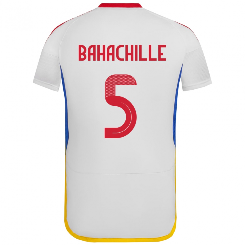 Herren Venezuela Abraham Bahachille #5 Weiß Auswärtstrikot Trikot 24-26 T-Shirt Schweiz