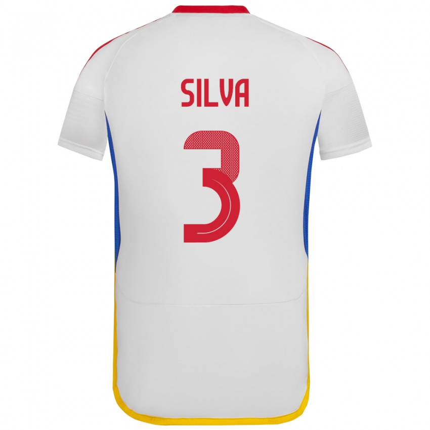 Herren Venezuela Santiago Silva #3 Weiß Auswärtstrikot Trikot 24-26 T-Shirt Schweiz