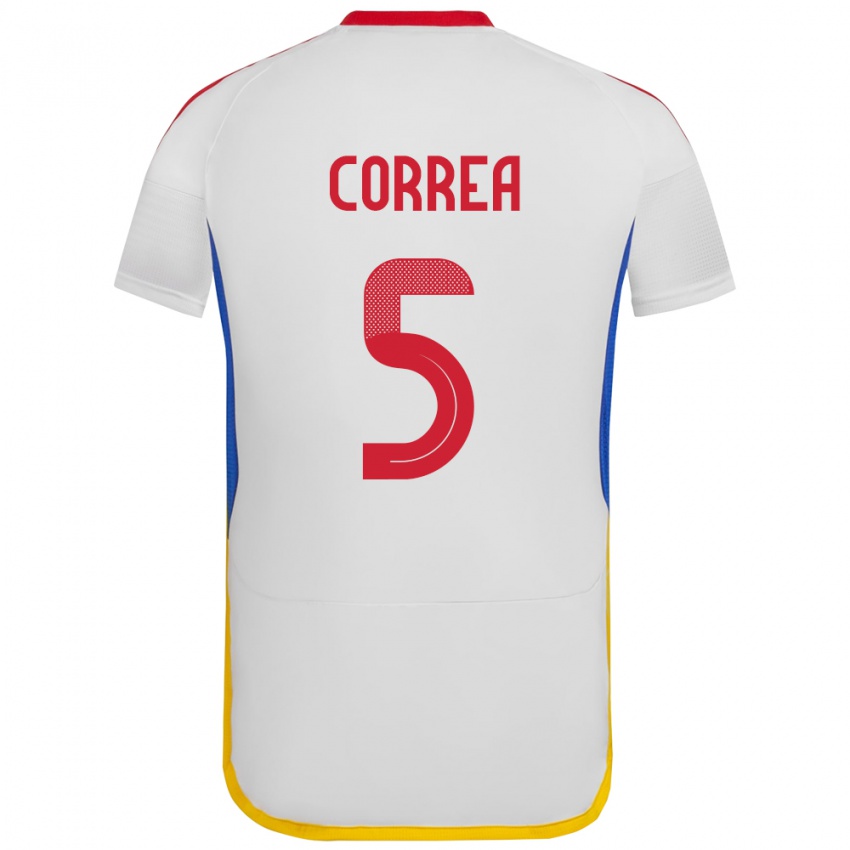 Herren Venezuela José Correa #5 Weiß Auswärtstrikot Trikot 24-26 T-Shirt Schweiz