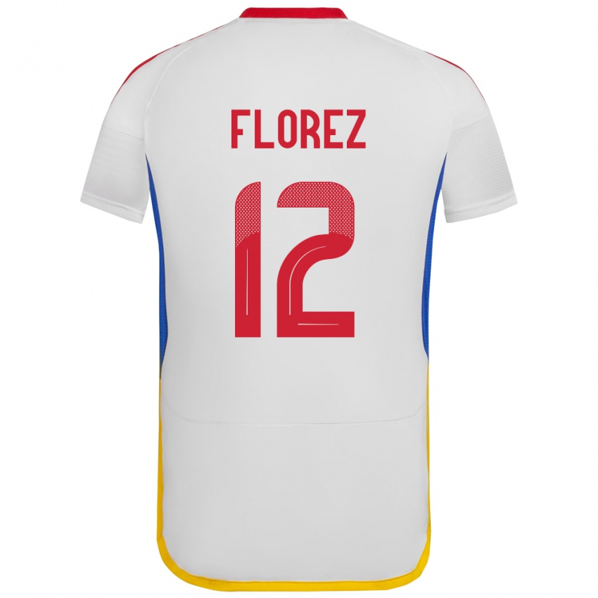 Herren Venezuela Génesis Flórez #12 Weiß Auswärtstrikot Trikot 24-26 T-Shirt Schweiz