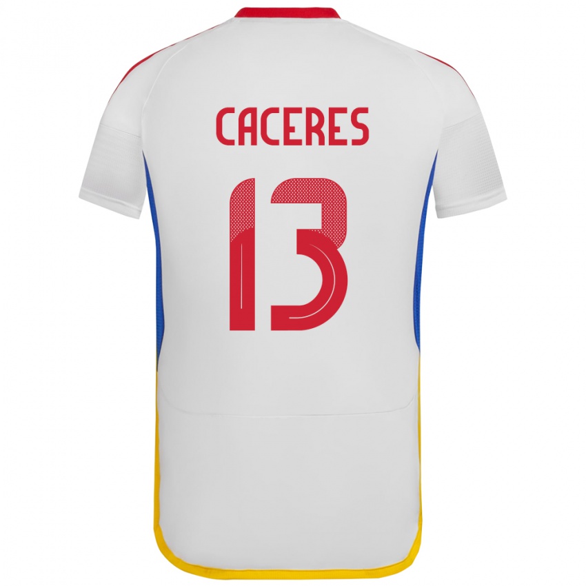 Herren Venezuela Nayluisa Cáceres #13 Weiß Auswärtstrikot Trikot 24-26 T-Shirt Schweiz