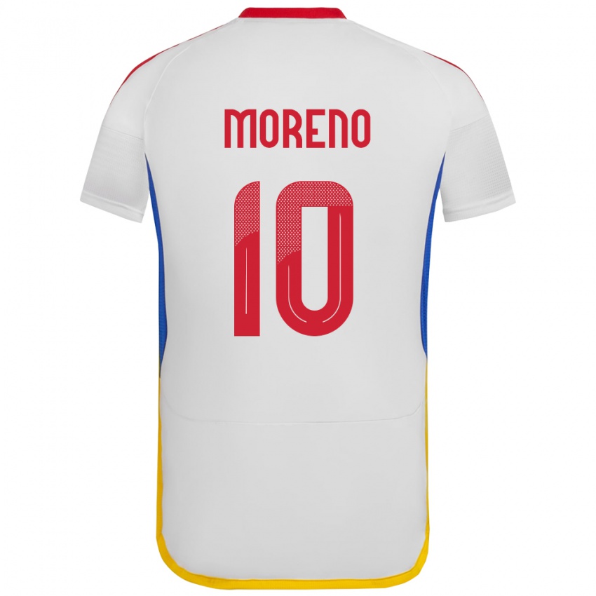 Herren Venezuela Yerliane Moreno #10 Weiß Auswärtstrikot Trikot 24-26 T-Shirt Schweiz