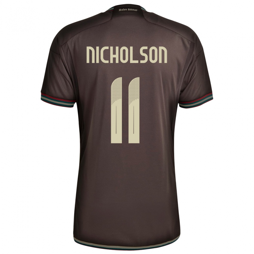 Herren Jamaika Shamar Nicholson #11 Nachtbraun Auswärtstrikot Trikot 24-26 T-Shirt Schweiz