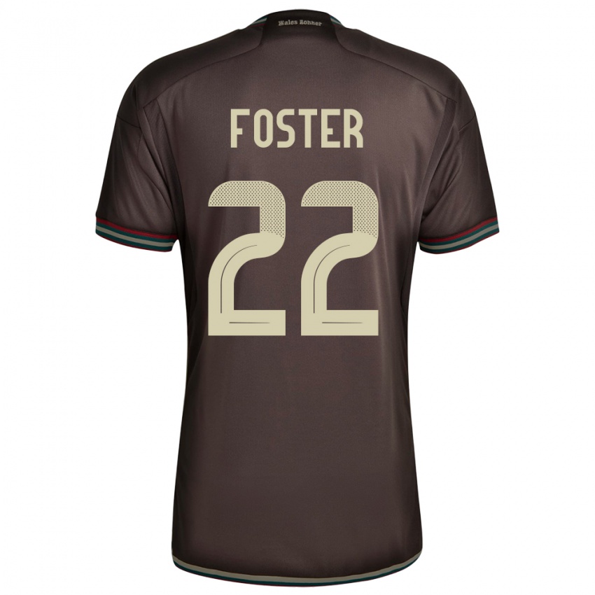 Herren Jamaika Shanise Foster #22 Nachtbraun Auswärtstrikot Trikot 24-26 T-Shirt Schweiz