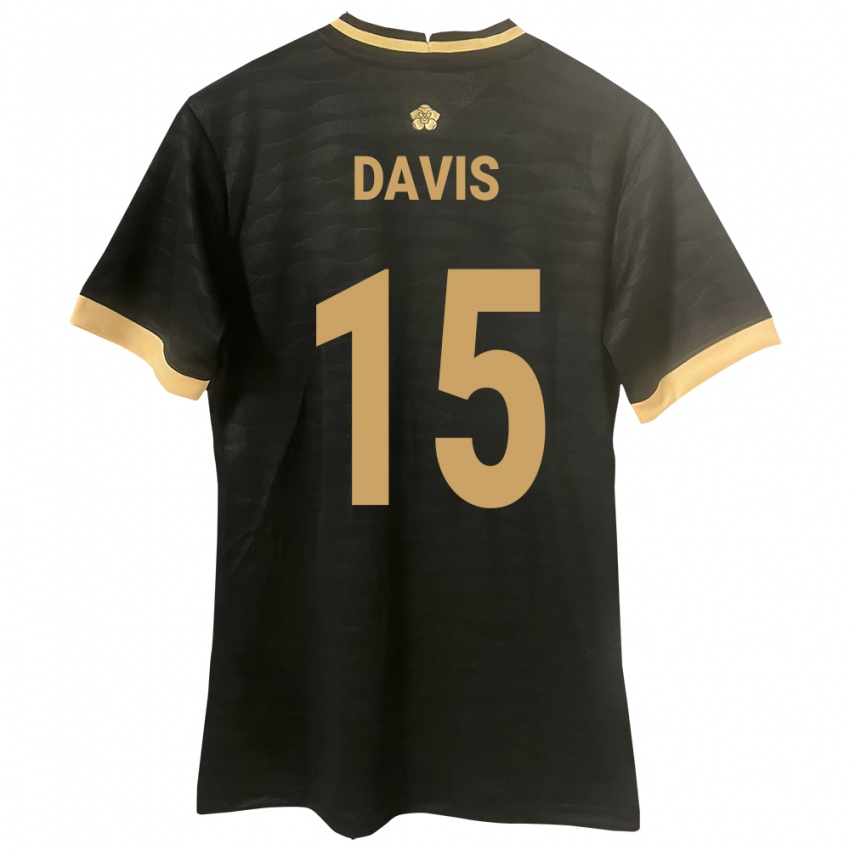 Herren Panama Éric Davis #15 Schwarz Auswärtstrikot Trikot 24-26 T-Shirt Schweiz