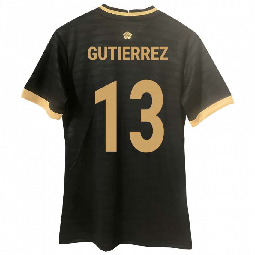 Herren Panama Mickeylis Gutiérrez #13 Schwarz Auswärtstrikot Trikot 24-26 T-Shirt Schweiz