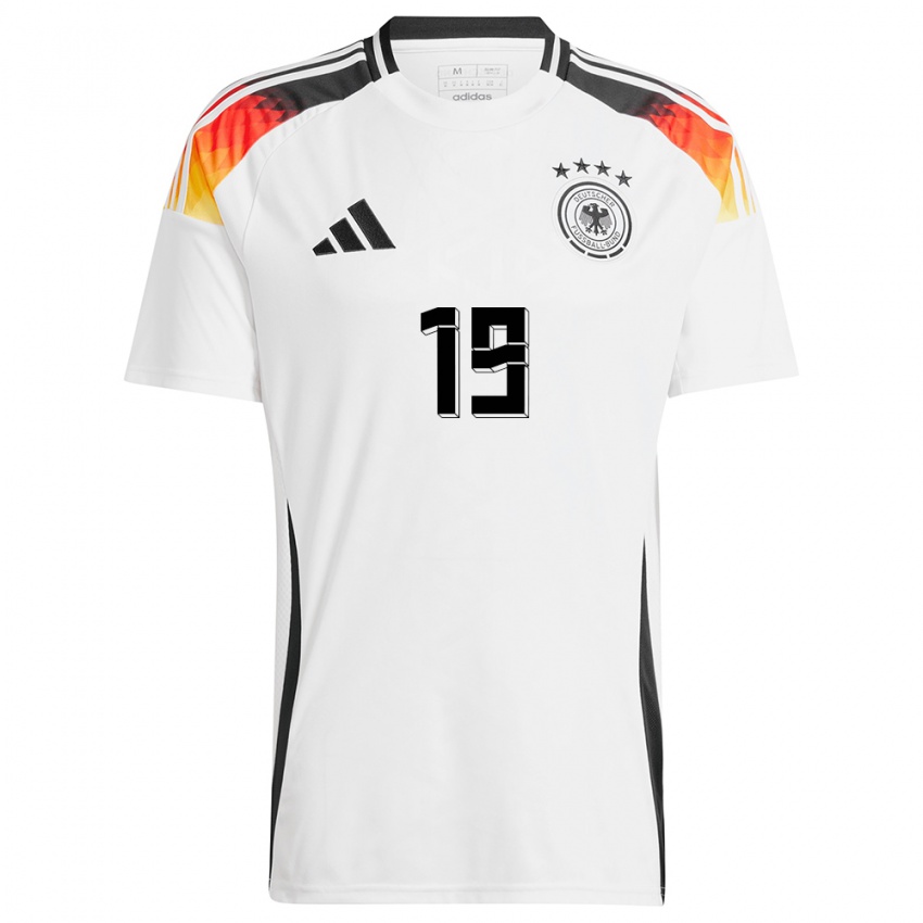 Femme Maillot Allemagne Klara Buhl #19 Blanc Tenues Domicile 24-26 T-Shirt Suisse