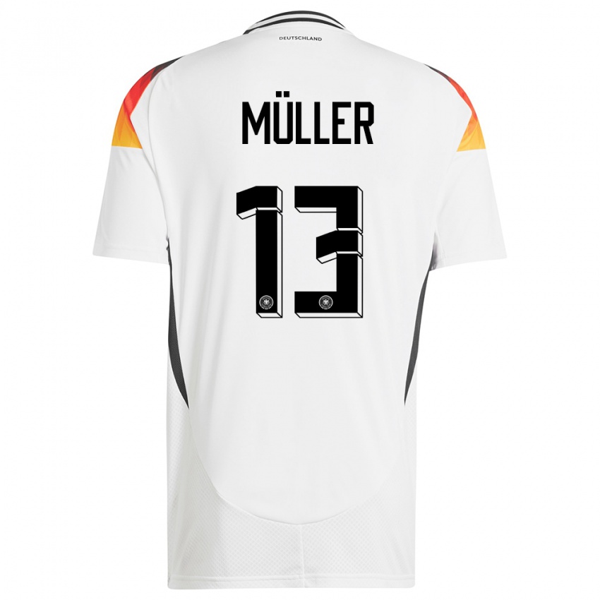 Damen Deutschland Thomas Muller #13 Weiß Heimtrikot Trikot 24-26 T-Shirt Schweiz