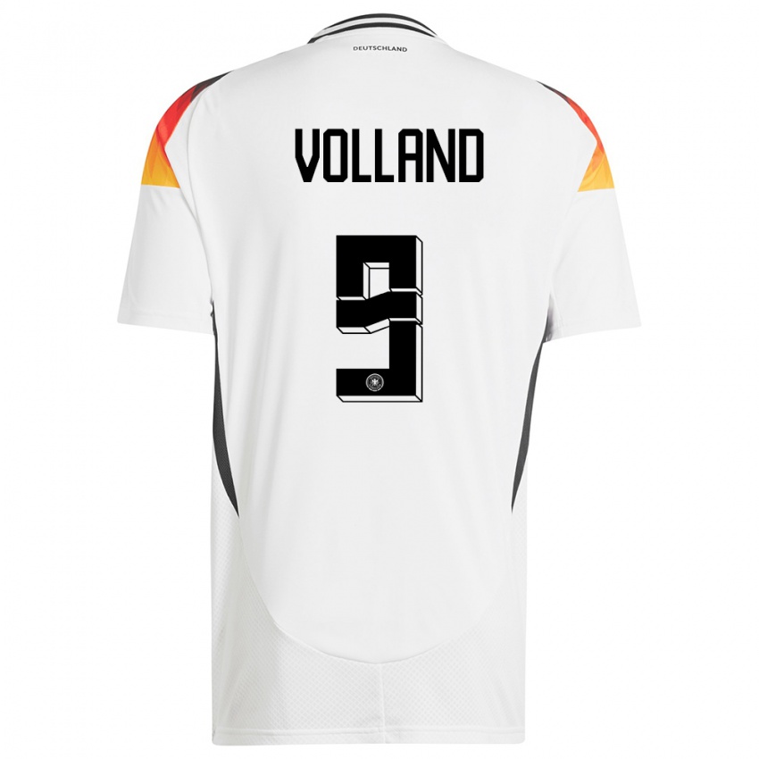 Damen Deutschland Kevin Volland #9 Weiß Heimtrikot Trikot 24-26 T-Shirt Schweiz