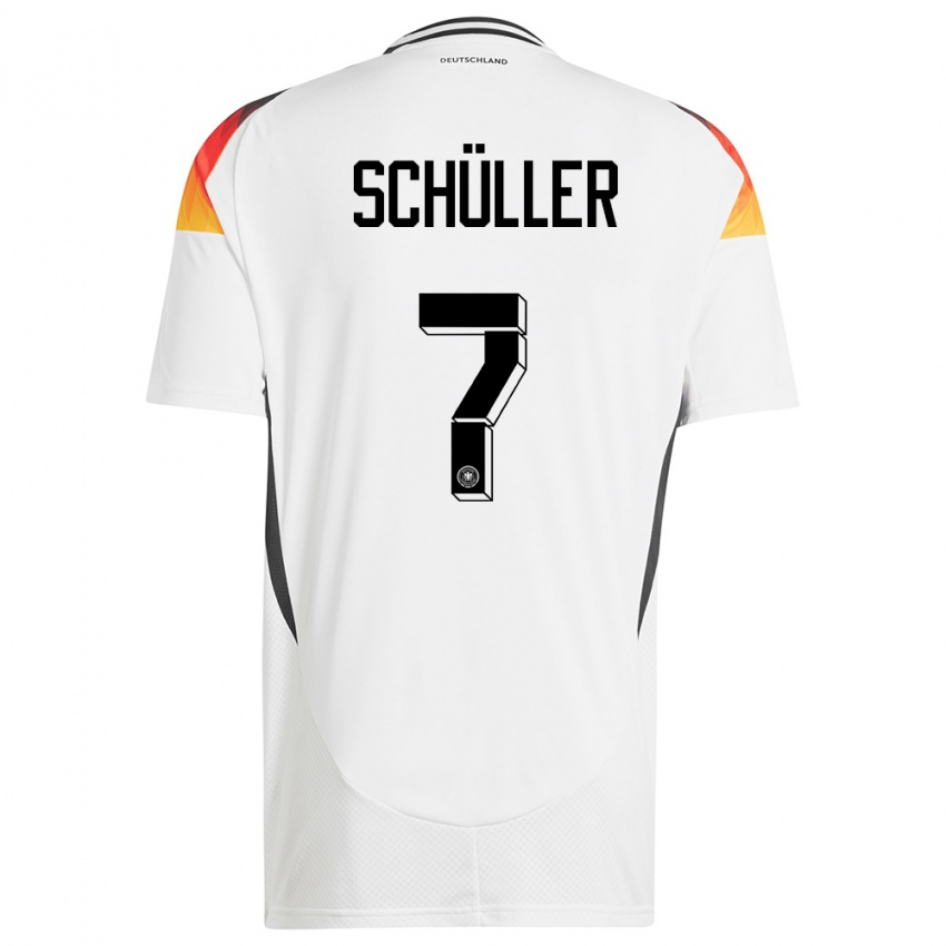 Femme Maillot Allemagne Lea Schuller #7 Blanc Tenues Domicile 24-26 T-Shirt Suisse