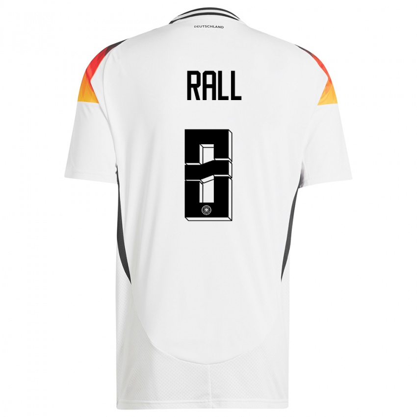 Femme Maillot Allemagne Maximiliane Rall #8 Blanc Tenues Domicile 24-26 T-Shirt Suisse