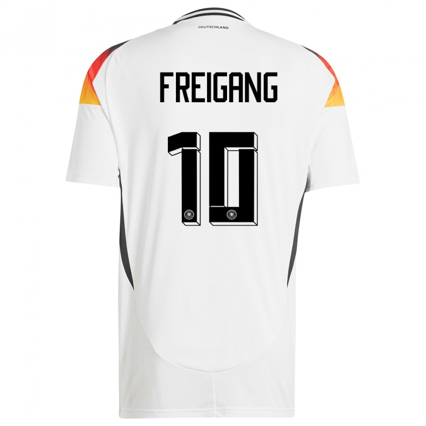 Femme Maillot Allemagne Laura Freigang #10 Blanc Tenues Domicile 24-26 T-Shirt Suisse