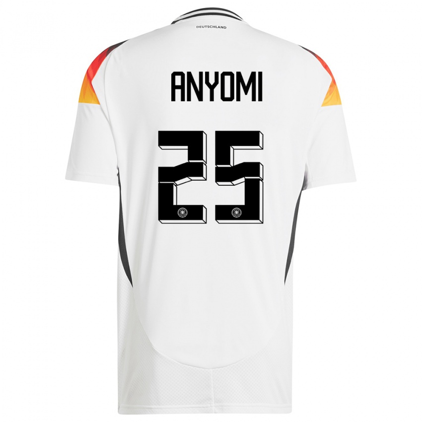 Femme Maillot Allemagne Nicole Anyomi #25 Blanc Tenues Domicile 24-26 T-Shirt Suisse