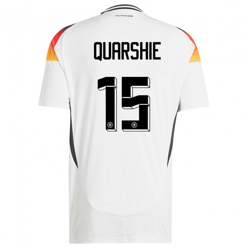 Femme Maillot Allemagne Joshua Quarshie #15 Blanc Tenues Domicile 24-26 T-Shirt Suisse