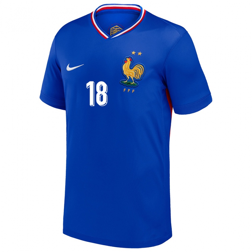 Femme Maillot France Benoit Badiashile #18 Bleu Tenues Domicile 24-26 T-Shirt Suisse