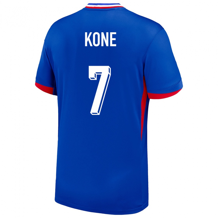 Femme Maillot France Kouadio Kone #7 Bleu Tenues Domicile 24-26 T-Shirt Suisse