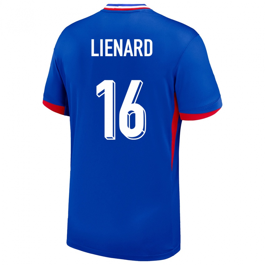 Femme Maillot France Yann Lienard #16 Bleu Tenues Domicile 24-26 T-Shirt Suisse