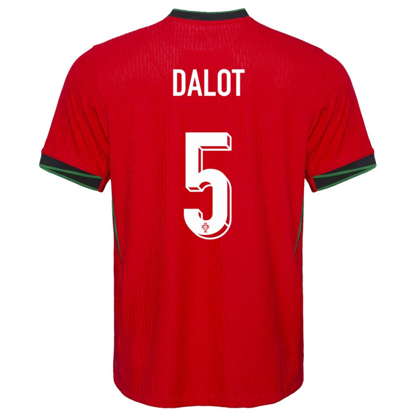 Damen Portugal Diogo Dalot #5 Rot Heimtrikot Trikot 24-26 T-Shirt Schweiz