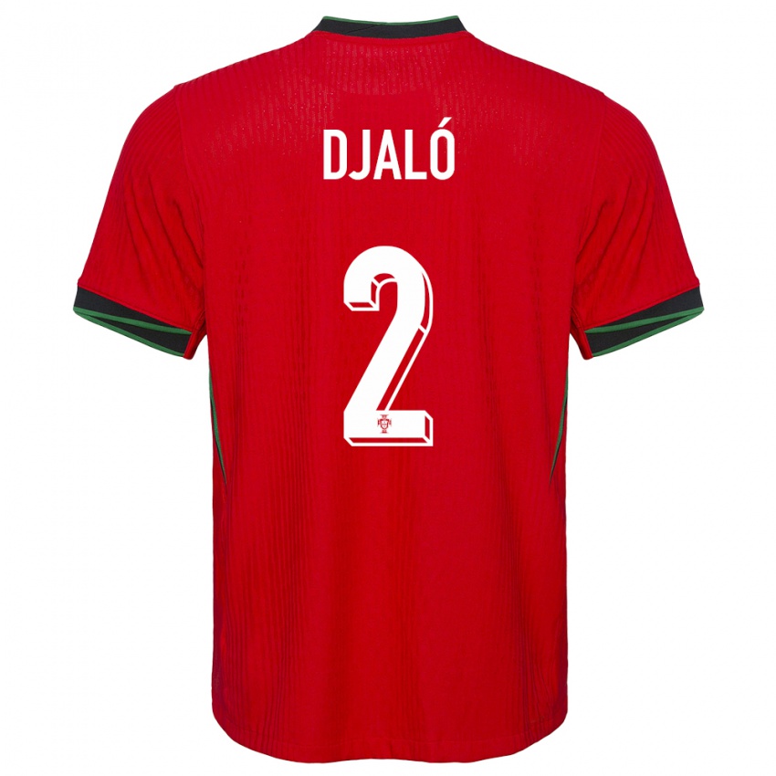 Damen Portugal Tiago Djalo #2 Rot Heimtrikot Trikot 24-26 T-Shirt Schweiz