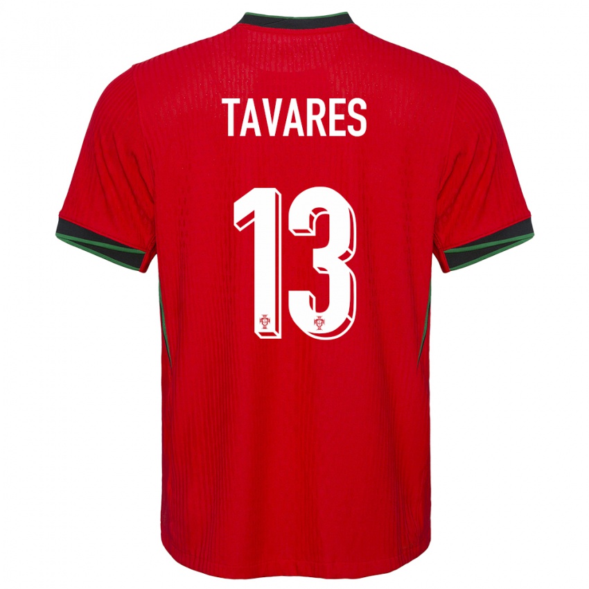 Femme Maillot Portugal Nuno Tavares #13 Rouge Tenues Domicile 24-26 T-Shirt Suisse