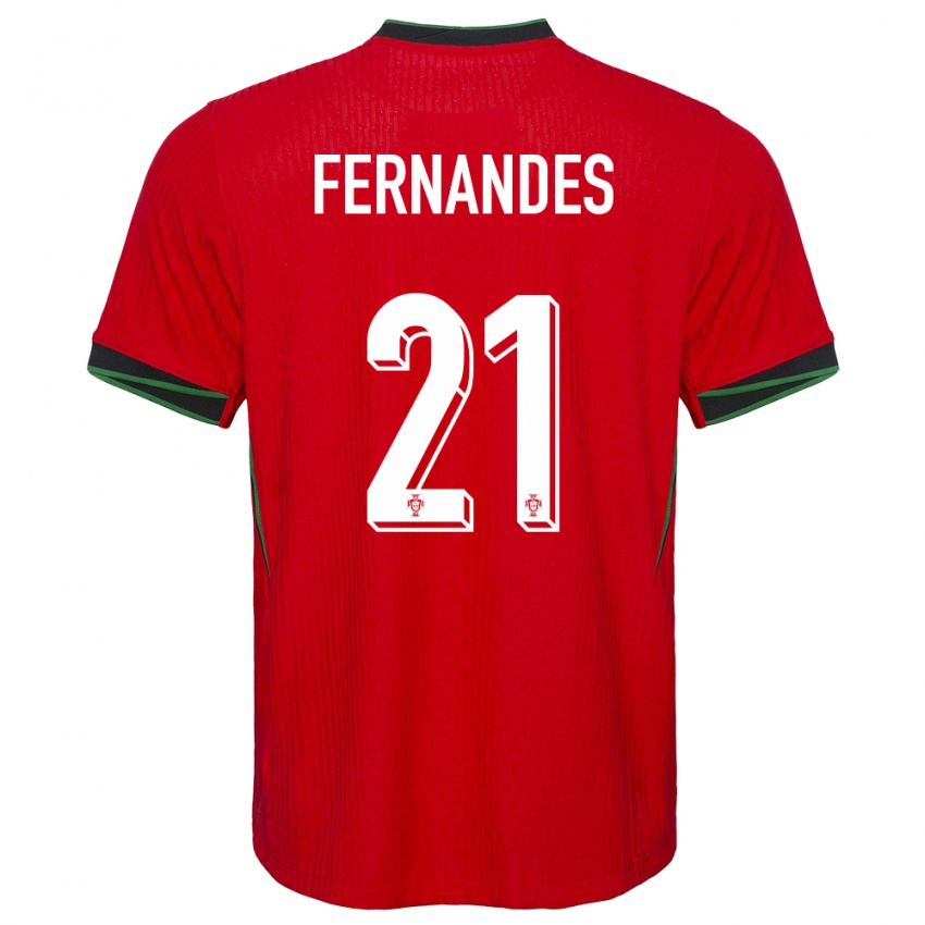 Femme Maillot Portugal Mateus Fernandes #21 Rouge Tenues Domicile 24-26 T-Shirt Suisse