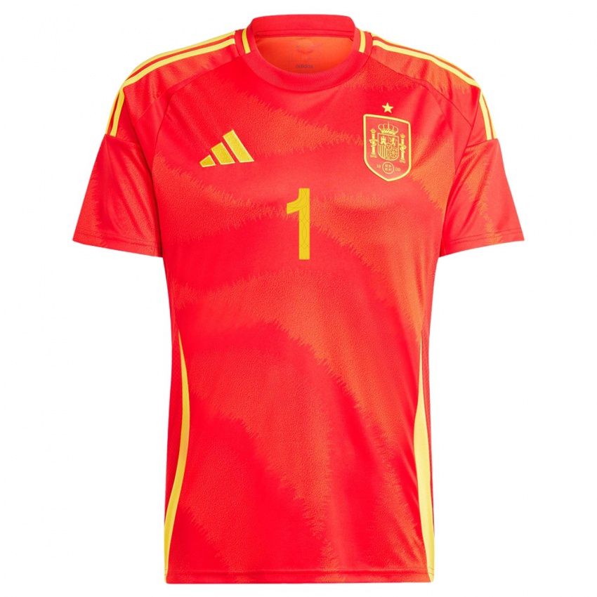 Femme Maillot Espagne Dolores Gallardo #1 Rouge Tenues Domicile 24-26 T-Shirt Suisse