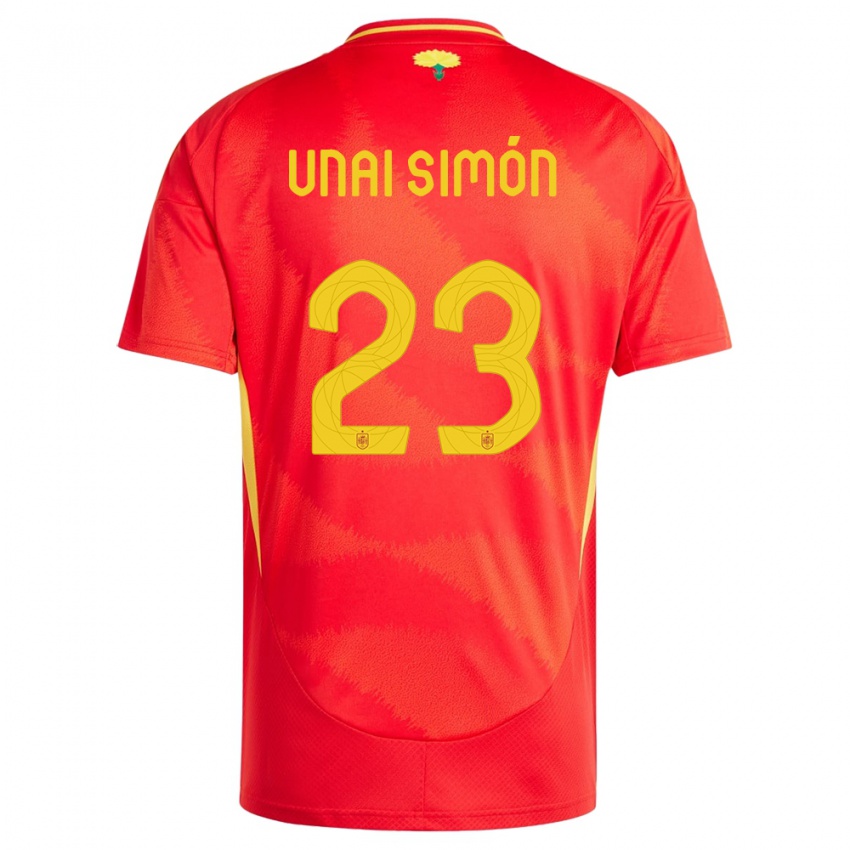 Damen Spanien Unai Simon #23 Rot Heimtrikot Trikot 24-26 T-Shirt Schweiz