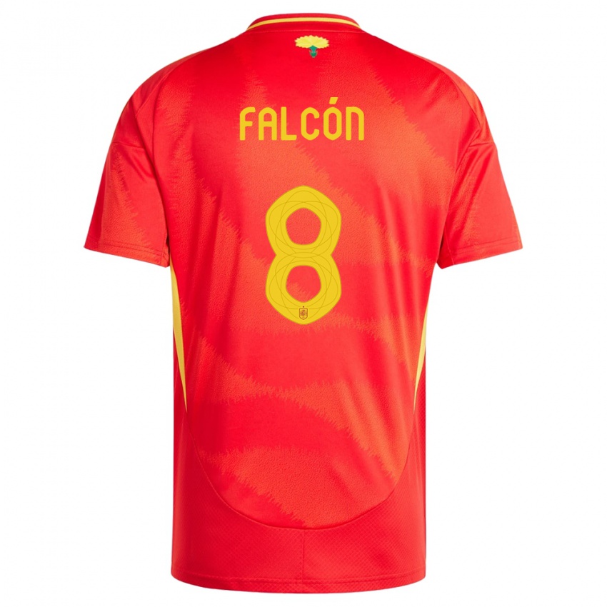 Damen Spanien Andrea Falcon #8 Rot Heimtrikot Trikot 24-26 T-Shirt Schweiz