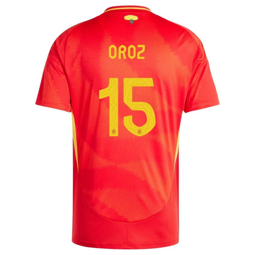 Damen Spanien Maite Oroz #15 Rot Heimtrikot Trikot 24-26 T-Shirt Schweiz