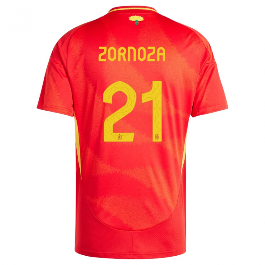 Femme Maillot Espagne Claudia Zornoza #21 Rouge Tenues Domicile 24-26 T-Shirt Suisse