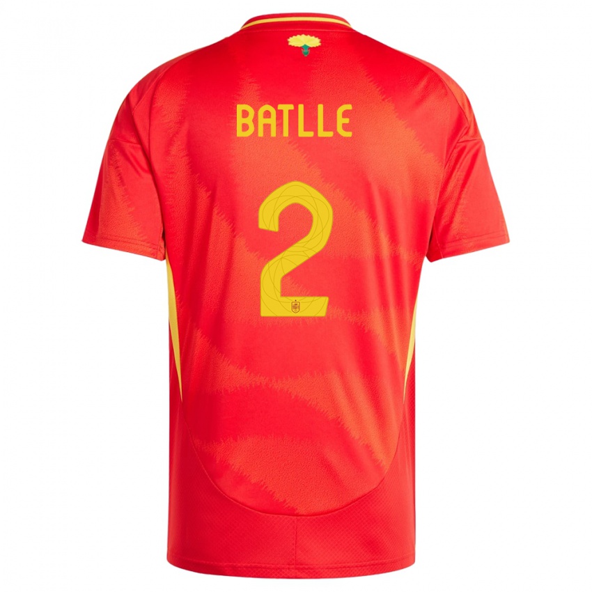 Femme Maillot Espagne Ona Batlle #2 Rouge Tenues Domicile 24-26 T-Shirt Suisse