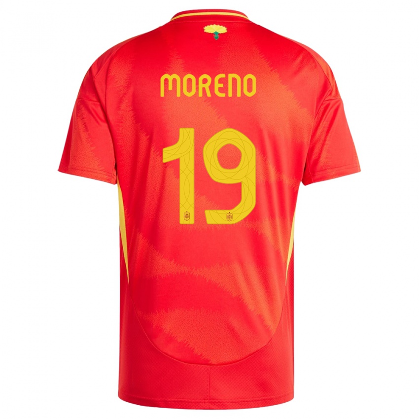 Damen Spanien Victor Moreno #19 Rot Heimtrikot Trikot 24-26 T-Shirt Schweiz
