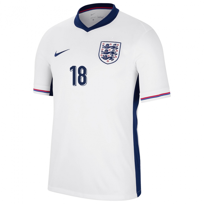 Femme Maillot Angleterre Tommy Doyle #18 Blanc Tenues Domicile 24-26 T-Shirt Suisse