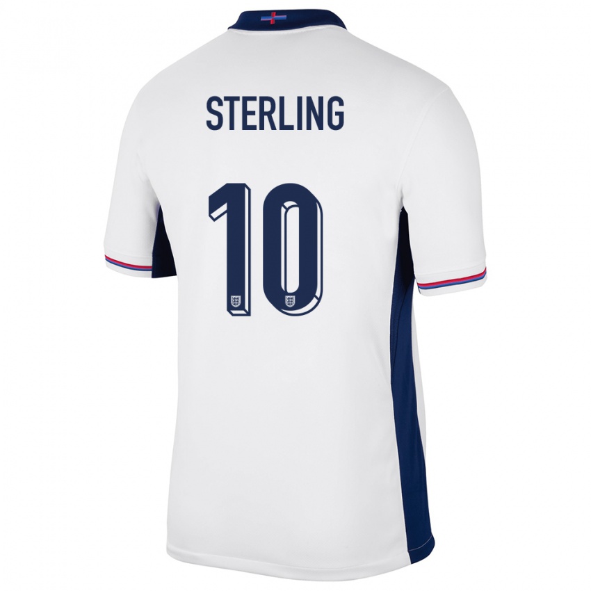 Femme Maillot Angleterre Raheem Sterling #10 Blanc Tenues Domicile 24-26 T-Shirt Suisse