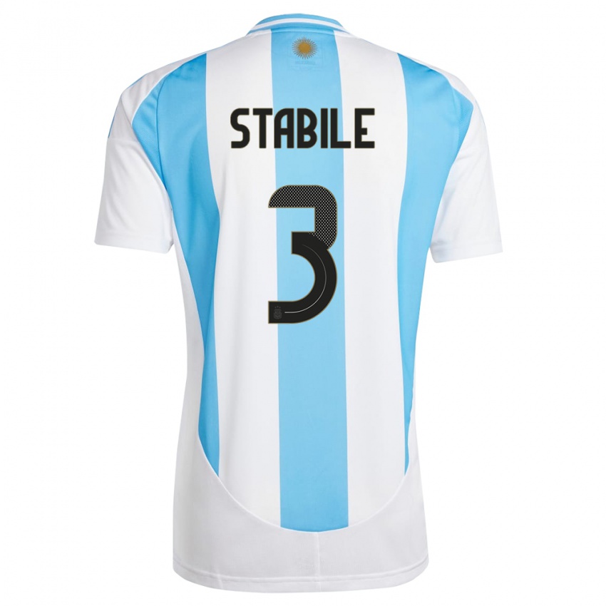 Damen Argentinien Eliana Stabile #3 Weiß Blau Heimtrikot Trikot 24-26 T-Shirt Schweiz