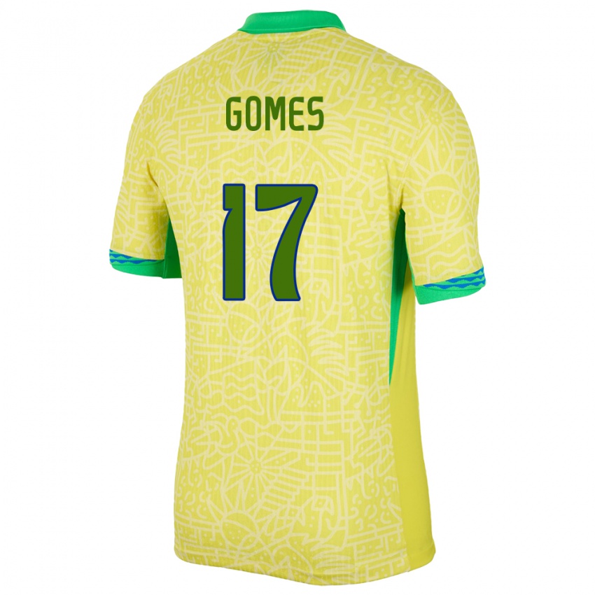 Damen Brasilien William Gomes #17 Gelb Heimtrikot Trikot 24-26 T-Shirt Schweiz