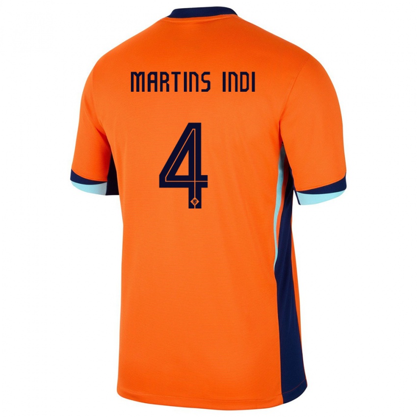 Damen Niederlande Bruno Martins Indi #4 Orange Heimtrikot Trikot 24-26 T-Shirt Schweiz