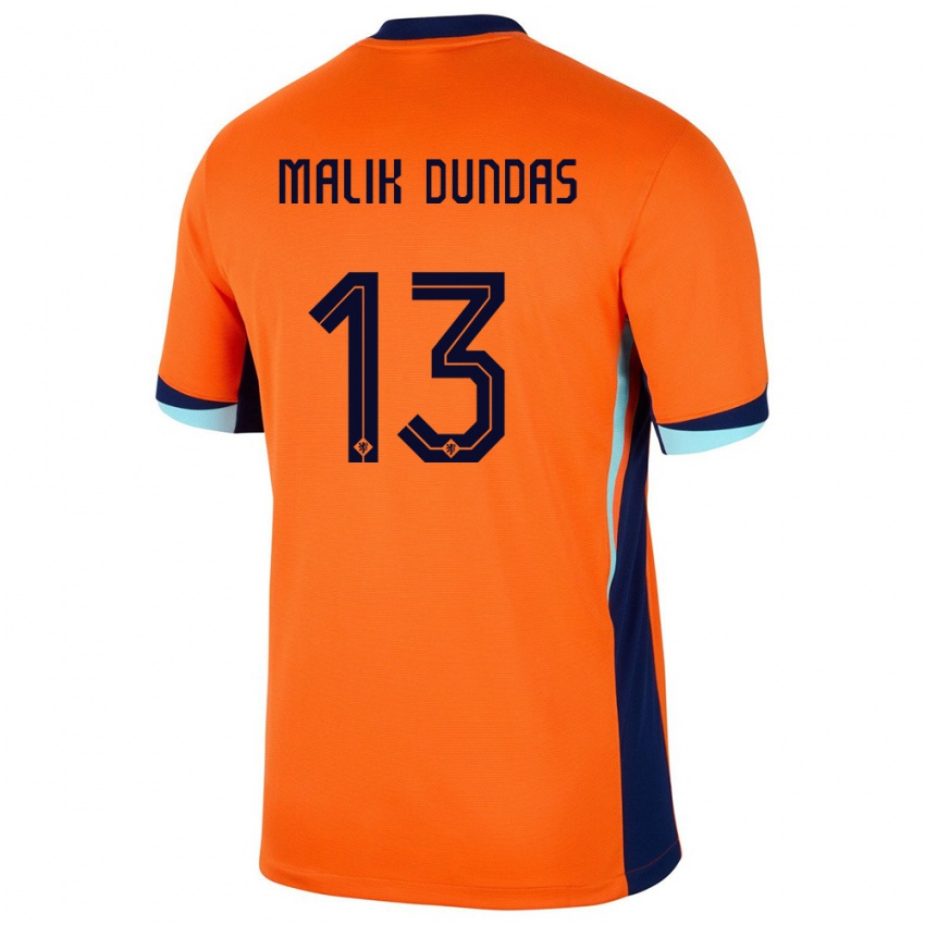 Femme Maillot Pays-Bas Noa Malik Dundas #13 Orange Tenues Domicile 24-26 T-Shirt Suisse